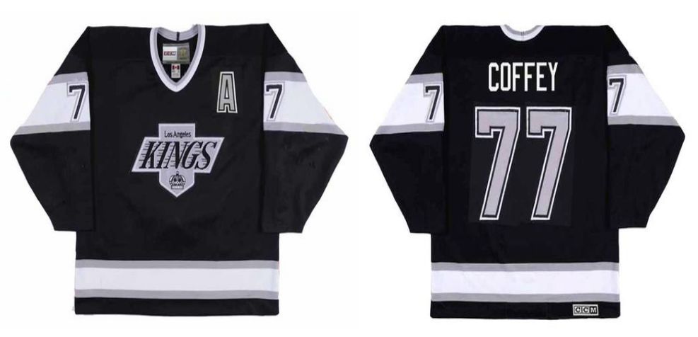 2019 Men Los Angeles Kings 77 Coffey Black CCM NHL jerseys